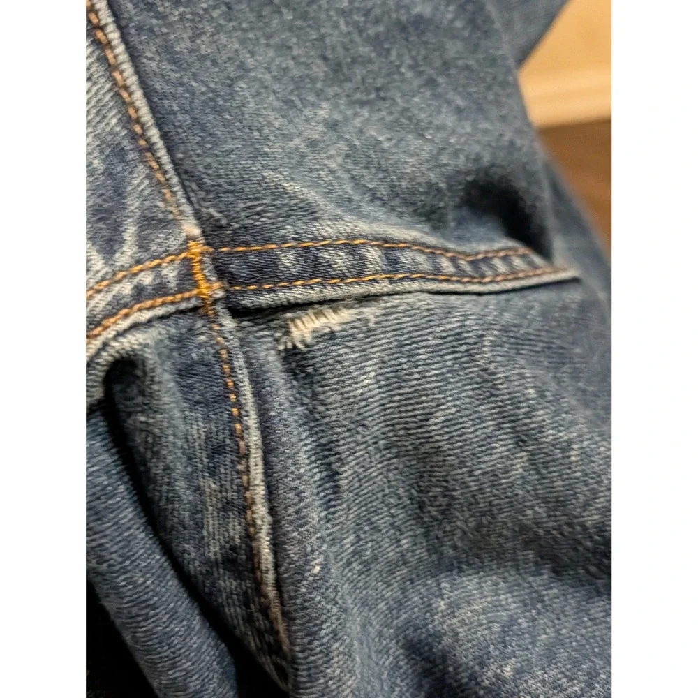 Levis 501 Original Fit Mens Distressed Straight Leg Jeans Blue W36 L34 (Fits 35)